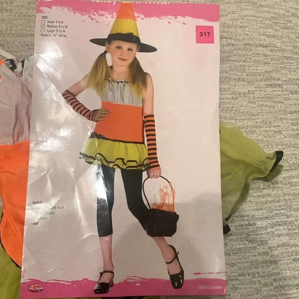 Candy corn witch costume kids size medium